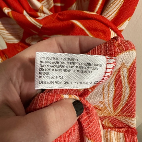 Ava & Viv Red and White Floral Dress Tropical - Picture 5 of 9